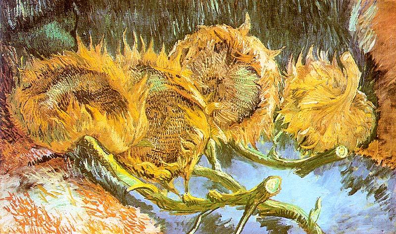 Vincent Van Gogh Four Cut Sunflowers oil painting image